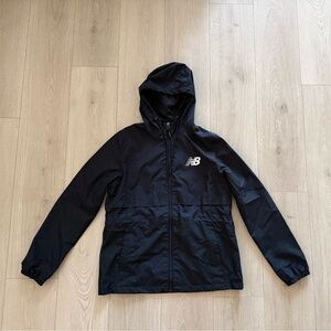 New Balance Black Hooded Zip Jacket with Contrast Pull